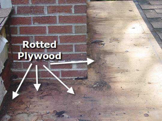 Roof deck damage Roof deck damage